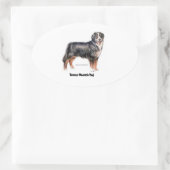 Bernese Mountain Dog Ovaler Aufkleber (Tasche)