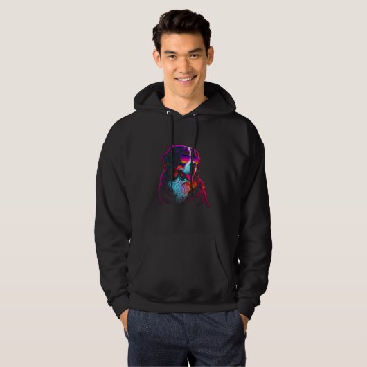 Bernese Mountain Dog owner Vaporwave Notorious DJ Hoodie (Vorne ganz)