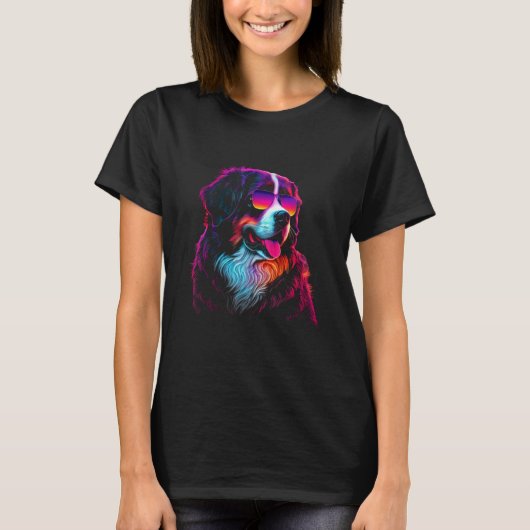 Bernese Mountain Dog owner Vaporwave Notorious DJ T-Shirt (Vorderseite)