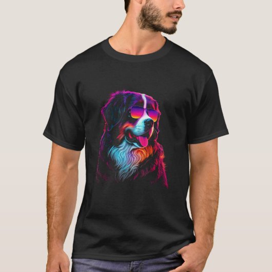 Bernese Mountain Dog owner Vaporwave Notorious DJ T-Shirt (Vorderseite)