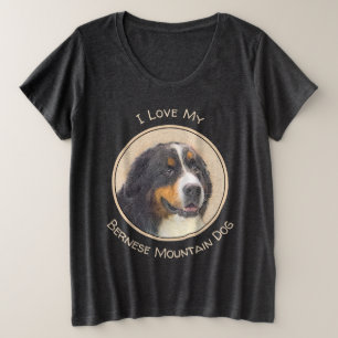 Bernese Mountain Dog Painting - Original Dog Art Große Größe T-Shirt