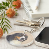 Bernese Mountain Dog Painting - Original Dog Art Schlüsselanhänger (Vorderseite rechts)