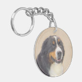 Bernese Mountain Dog Painting - Original Dog Art Schlüsselanhänger (Vorderseite links)