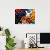 Bernese Mountain Dog Paper Quilling Art Portrait Poster (Heimbüro)