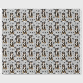 Bernese Mountain Dog Paw Print Pattern Geschenkpapier (Flach)