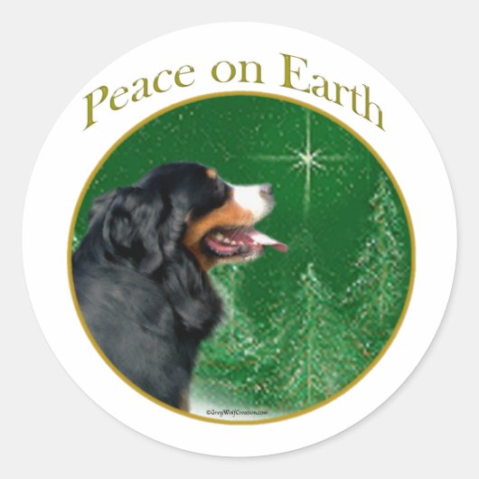Bernese Mountain Dog Peace Runder Aufkleber (Vorderseite)