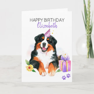 Bernese Mountain Dog Personalisiert Happy Birthday Karte
