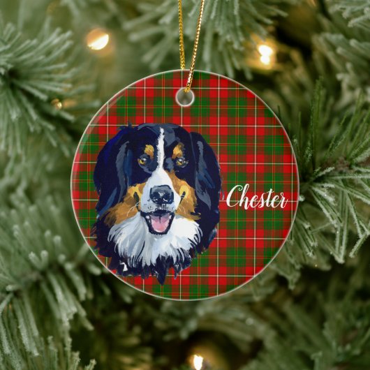 Bernese Mountain Dog Personalisiert Keramik Ornament (Baum)