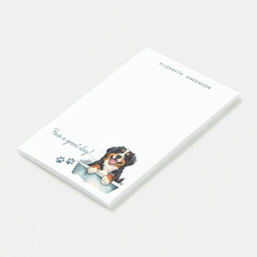 Bernese Mountain Dog Personalisiert Post-it Klebezettel (angewinkelt)