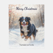 Bernese Mountain Dog Personalisierter Weihnachtswi Fleecedecke (Vorderseite)