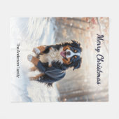 Bernese Mountain Dog Personalisierter Weihnachtswi Fleecedecke (Vorderseite (Horizontal))
