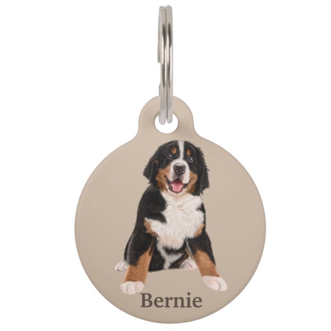 Bernese Mountain Dog Personalize Haustiermarke (Vorderseite)