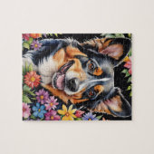 Bernese Mountain Dog Pet Portrait Watercolor Puzzle (Horizontal)