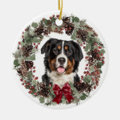 Bernese Mountain Dog Pinecone Personalisiert Keramik Ornament (Vorne)