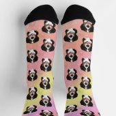 Bernese Mountain Dog Pink Yellow Orange Socken (Oben)