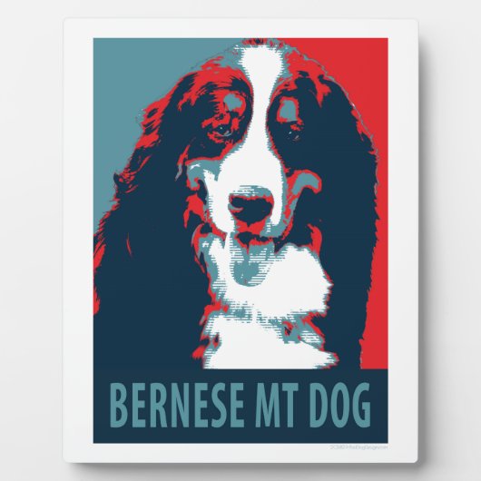 Bernese Mountain Dog Political Parody Poster Fotoplatte (Vorderseite)