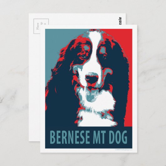 Bernese Mountain Dog Political Parody Poster Postkarte (Vorne/Hinten)