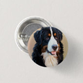 Bernese Mountain Dog Portrait Button (Vorne & Hinten)