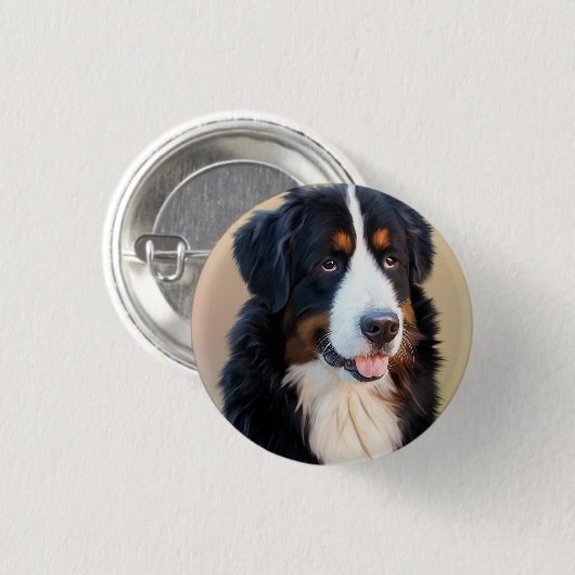 Bernese Mountain Dog Portrait Button (Vorne & Hinten)