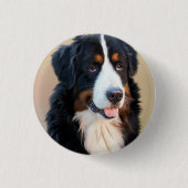 Bernese Mountain Dog Portrait Button (Vorderseite)