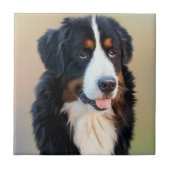 Bernese Mountain Dog Portrait Fliese (Vorderseite)