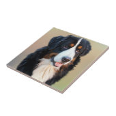 Bernese Mountain Dog Portrait Fliese (Seite)