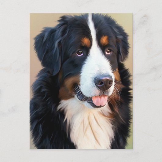 Bernese Mountain Dog Portrait Postkarte (Vorderseite)