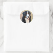 Bernese Mountain Dog Portrait Runder Aufkleber (Tasche)