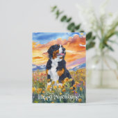 Bernese Mountain Dog Postcross - Postcard Postkarte (Stehend Vorderseite)