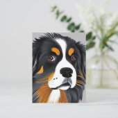 Bernese Mountain Dog Postkarte (Stehend Vorderseite)