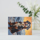Bernese Mountain Dog Postkarte (Stehend Vorderseite)