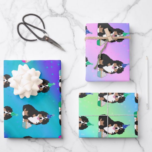 Bernese Mountain Dog Puppy Geschenkpapier Set (Vorderseite)