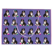 Bernese Mountain Dog Puppy Große Geschenktüte (Rückseite)