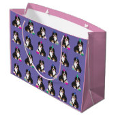 Bernese Mountain Dog Puppy Große Geschenktüte (Rückseite Schrägansicht)