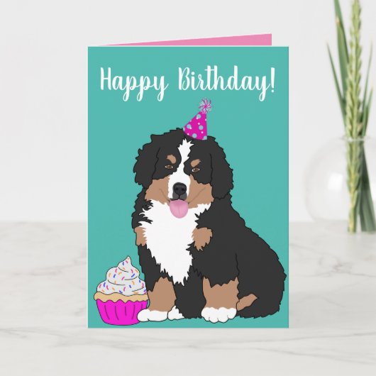 Bernese Mountain Dog Puppy Karte (Vorderseite)