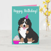 Bernese Mountain Dog Puppy Karte (Gelbe Blume)