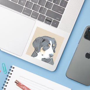 Bernese Mountain Dog Puppy Painting - Original Art Aufkleber