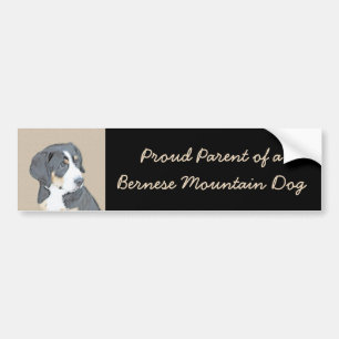 Bernese Mountain Dog Puppy Painting - Original Art Autoaufkleber