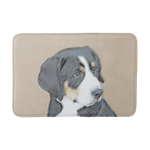 Bernese Mountain Dog Puppy Painting - Original Art Badematte