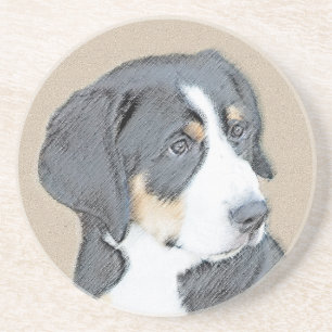 Bernese Mountain Dog Puppy Painting - Original Art Getränkeuntersetzer
