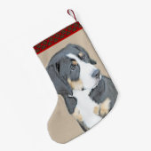 Bernese Mountain Dog Puppy Painting - Original Art Kleiner Weihnachtsstrumpf (Rückseite (Hängend))