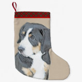 Bernese Mountain Dog Puppy Painting - Original Art Kleiner Weihnachtsstrumpf (Vorderseite)