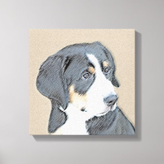 Bernese Mountain Dog Puppy Painting - Original Art Leinwanddruck (Vorderseite)