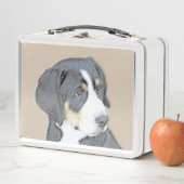 Bernese Mountain Dog Puppy Painting - Original Art Metall Brotdose (Beispiel)