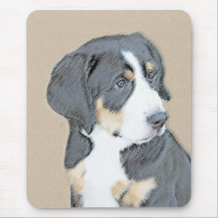 Bernese Mountain Dog Puppy Painting - Original Art Mousepad