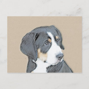Bernese Mountain Dog Puppy Painting - Original Art Postkarte