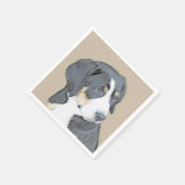 Bernese Mountain Dog Puppy Painting - Original Art Serviette (Ecke)