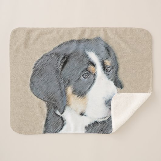 Bernese Mountain Dog Puppy Painting - Original Art Sherpadecke (Vorderseite (Horizontal))