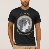 Bernese Mountain Dog Puppy Painting - Original Art T-Shirt (Vorderseite)