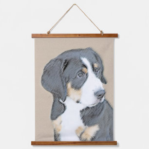 Bernese Mountain Dog Puppy Painting - Original Art Wandteppich Mit Holzrahmen
